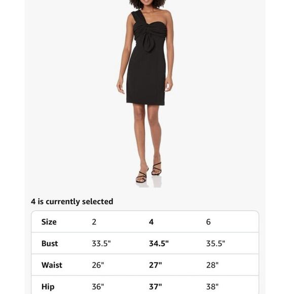 New Trina Turk one shoulder black mini cocktail dress size 4 - Picture 3 of 10
